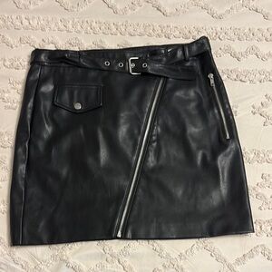 Black Wrap Mini Skirt